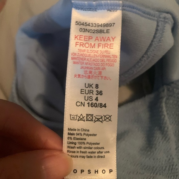 Topshop US 4 blue one piece swimsuit - Picture 3 of 3